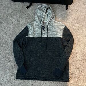 Men's Gray and Black Hoodie
